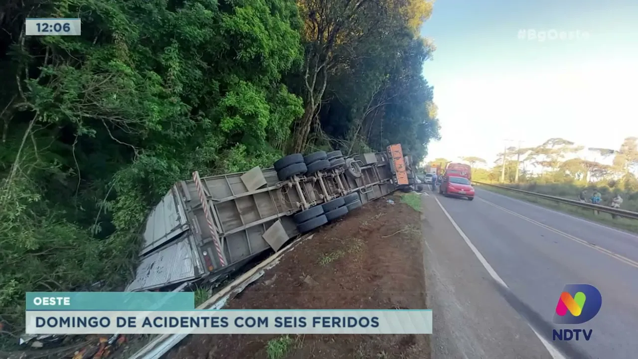 Acidentes deixam seis feridos em Irani, Ouro Verde e Quilombo