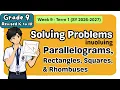Grade 9 MATH Term 1 Week 9 Solving Problems Involving Parallelograms MATATAG Quarter 2 Tagalog