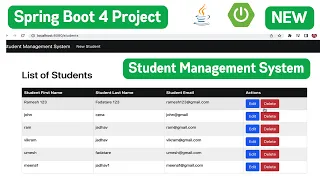 Spring Boot 4 Project Spring Boot Web Application Student Management System Java Project 2026