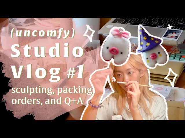 Outline Video Cozy Artist Vlog 01 ✿ sculpting, packing, + small business Q&A ✿ Small Business | Studio Vlog
