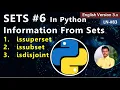 Information from sets in Python issuperset issubset isdisjoin methods in Python