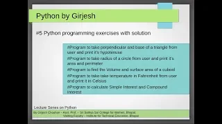 Q 21 to Q 25 Python - Solved Practice Exercises
