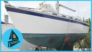 59. She Looks Shiny & New! – Topsides Painted & Dodger Started | Learning the Lines – DIY Sailing
