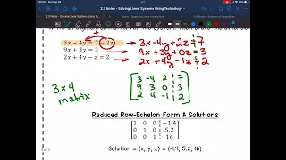 Solving Systems Using RREF and Matrix on TI 84