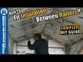 How to cut fit insulation between rafters PIR board install between rafters DIY fit insulation
