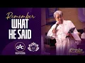 REMEMBER WHAT HE SAID Pastor Elaine Flake Allen Worship Experience Resurrection Sunday