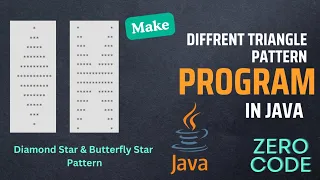 Make Butterfly And Diamond Pattern In Java Java Beginners Tutorial Zero Code