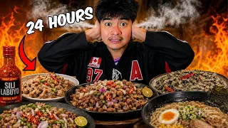 SURVIVING EATING SPICY ONLY FOR 24 HOURS! | SOBRANG SPICY HEHE!