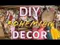 DIY BOHO DECOR IDEAS Bohemian wall art and lovely basket decoration 3 ideas on a budget