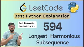 Leetcode 594 Longest Harmonious Subsequence Leetcode 594 Explained in Python HashMap Logic