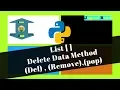 Python Tutorial Delete Data From List Method del pop remove