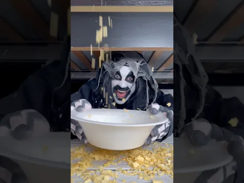Monster catches the potato chips crumbs 🤣👻