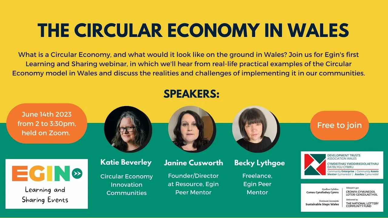 Circular Economy: What is it, and what does it look like in Wales? - Egin Webinar 14/06/23