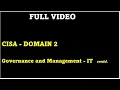 CISA Domain 2 - Governance and Management
