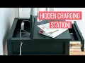 DIY end table with hidden charging station for multiple devices - Anikas DIY Life
