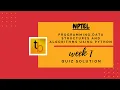 Programming Data Structures and Algorithms using python NPTEL Course WEEK 1 QUIZ SOLUTION