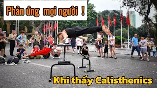 Phản ứng của mọi người khi thấy Calisthenics trên phố đi bộ ! // Sacalis Team