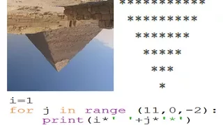 Inverted pyramid of asterisks program in Python