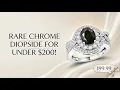 D Joy Chrome Diopside White Zircon Beaded Ring Size 7