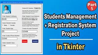 Python Tkinter Database Integration SQLite3 Student Registration Data Part 5