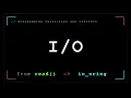IO Programming Tutorial - Part I The Problem