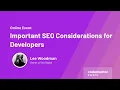 Important SEO Considerations for Developers Lee Woodman Owner at Visit Digital