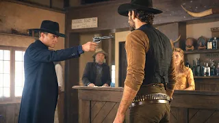 a corrupt deputy tries to shoot the new guy in town unaware hes a detective with a deadly fast draw