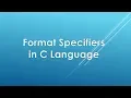 Format Specifiers in C Language in