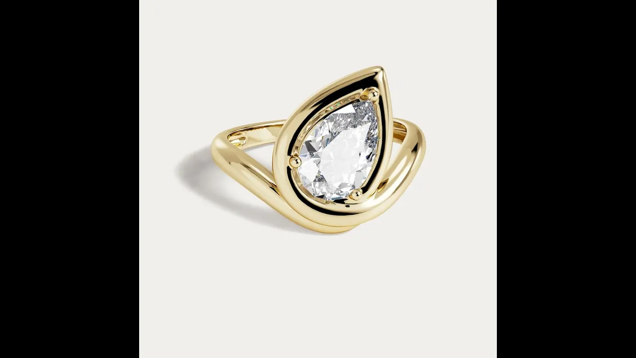 Hailey丨Pear Lab Diamond Frame Engagement Bypass Ring