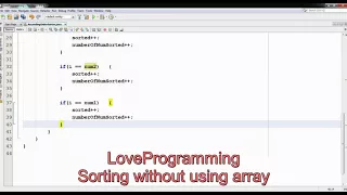 Sorting Without Using Array
