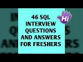 46 SQL interview questions and answers for freshers
