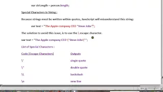 JAVASCRIPT STRINGS LENGTH SPECIAL CHARACTERS