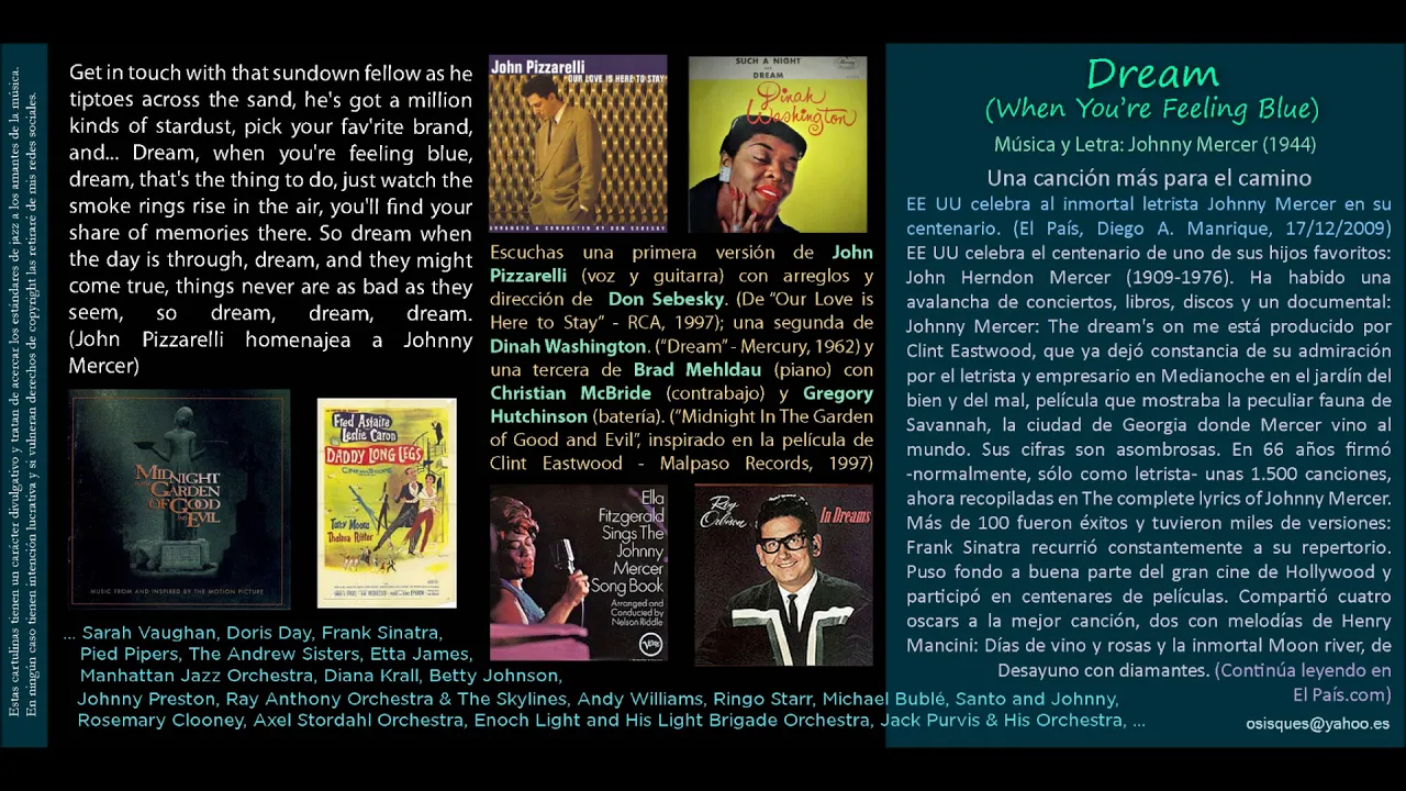 Dream (Johnny Mercer) - John Pizzarelli Dream (Johnny Mercer) - John Pizzarelli