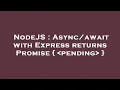 NodeJS with Express returns Promise pending