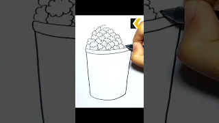 How To Draw Popcorn Easily