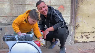 عمار  صحاني بدري عشان يغسل الفسبه شوفو اي الحصل ف الاخر  دندنها