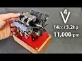 4 Cylinder V-Shaped 4 Stroke Nitro Engine Test