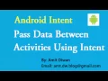 Android Intent - Pass Data Between Activities in Android Studio