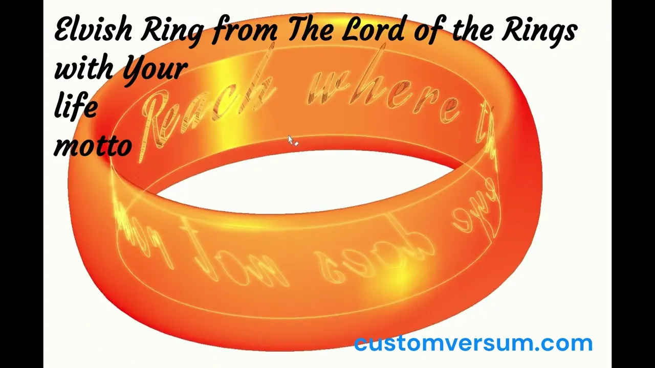 ELVISH RING WITH YOUR LIFE MOTTO