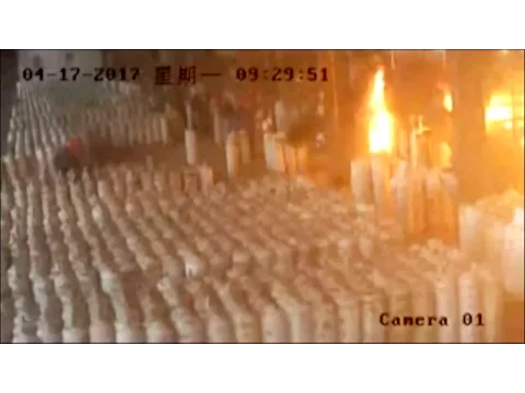 Download MP3 Footage: Gas cylinders explode at facility in east China