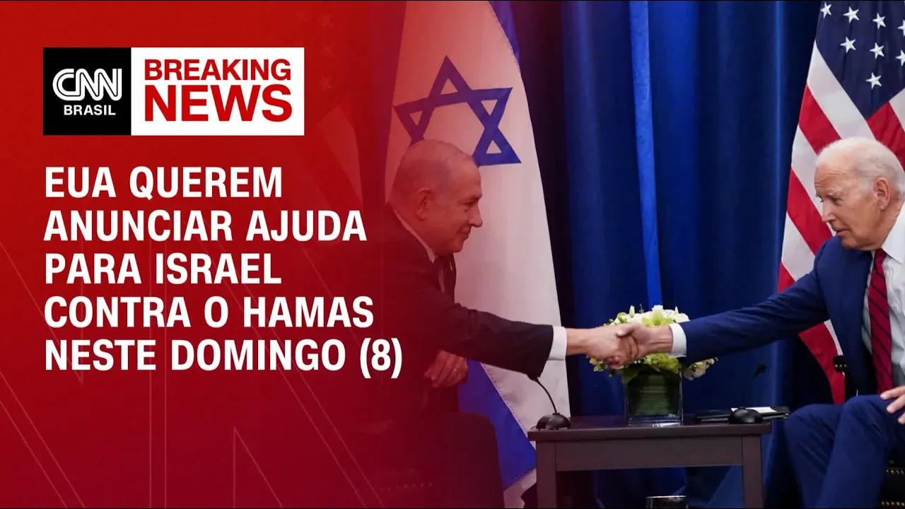 EUA querem anunciar ajuda para Israel contra o Hamas neste domingo (8) | CNN NEWSROOM