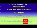 English Worksheet For Class 3 Grammar Worksheets