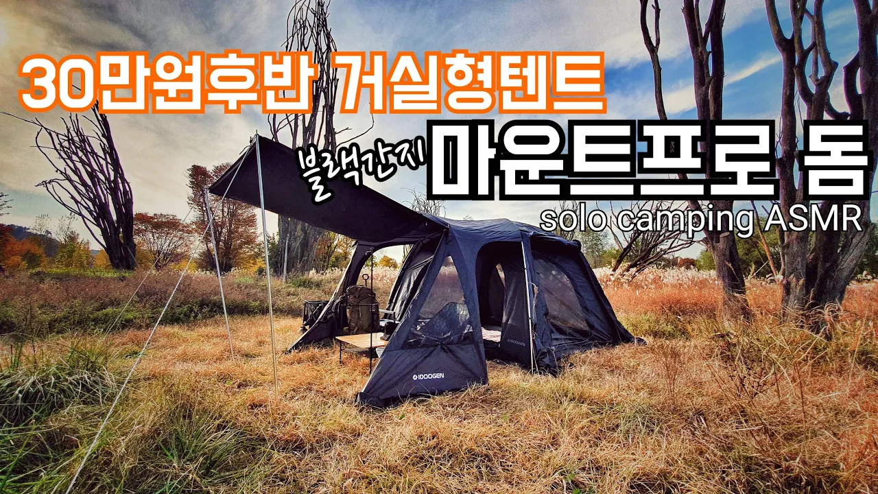 입문용텐트 추천/가격스펙 딱적당/마운트프로돔/혼종라면 먹방/강천섬 숨은명당 솔로캠핑camping ASMR サムネイル