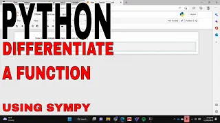 How To Differentiate A Function In Python Using Sympy