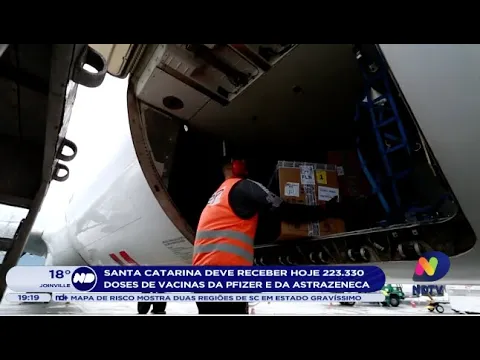 SC deve receber mais de 200 mil doses de vacinas da Pfizer e da Astrazeneca