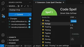 VS Code tips Fixing spelling mistakes in git commit messages