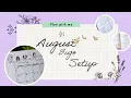 August Bullet Journal Setup Paper Theme Birds Clouds Purple Aesthetic