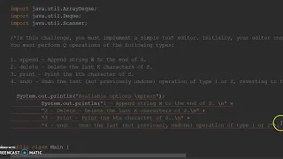 Java Stack - Text Editor