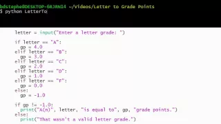 Python 3 Programming Tutorial LetterToGradePoints py