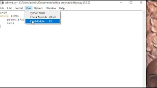 Python project-Square of numbers using the while loop